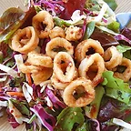 Asya Salad with Fried Calamari